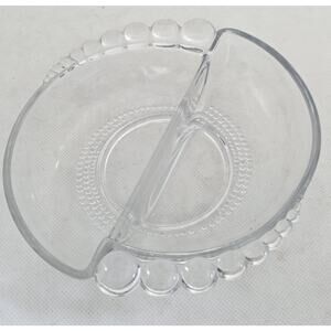 Divided Relish Dish-Vintage-Duncan & Miller-"Teardrop" Pattern-Clear Glass